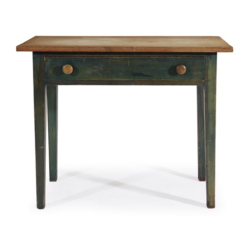 Lot 36 - Federal style paint-decorated chamber table with single drawer