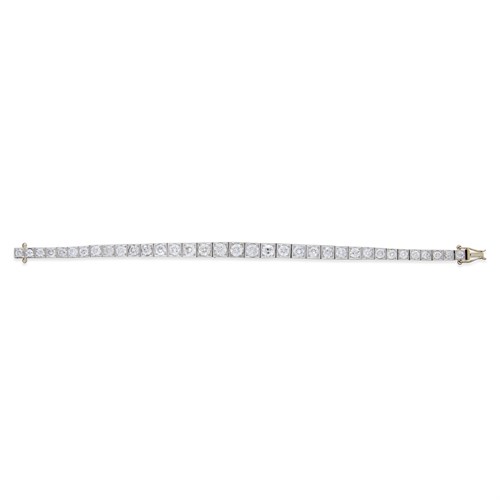 Lot 44 - A diamond and platinum line bracelet