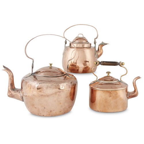 Lot 74 - Group of three copper kettles
