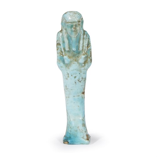 Lot 7 - An Egyptian turquoise-glazed ushabti