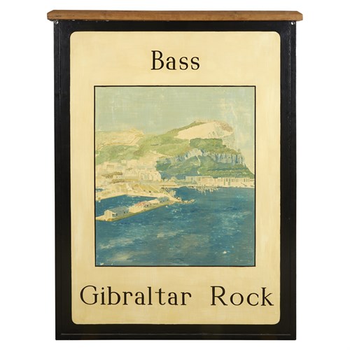 Lot 46 - A painted metal pub sign: "Bass - Gibraltar Rock"