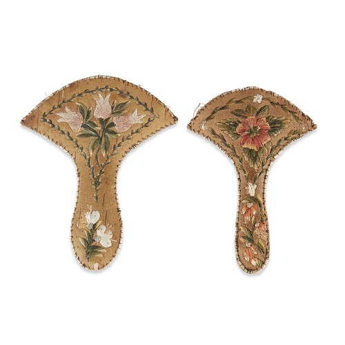 Lot 77 - Two Micmac floral quilled birch bark scissor cases