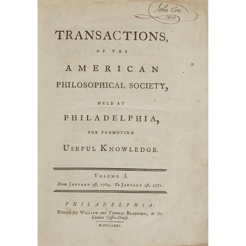 Lot 4 - [Americana] [American Philosophical Society]