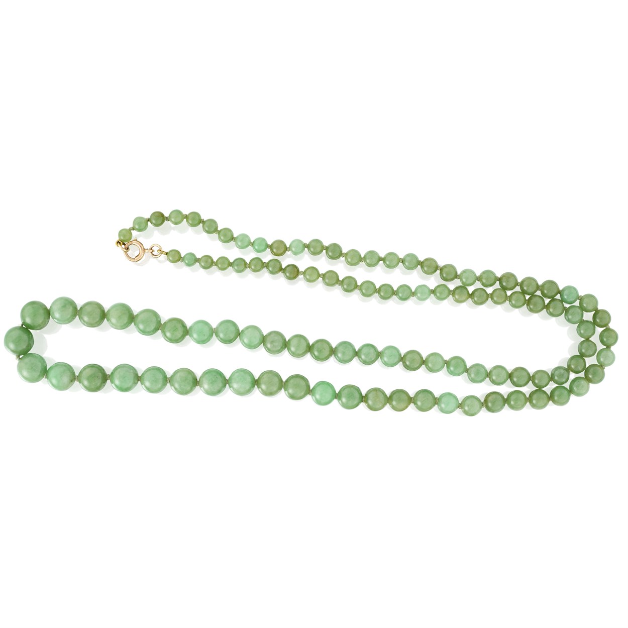 Lot 51 - A jadeite jade bead necklace