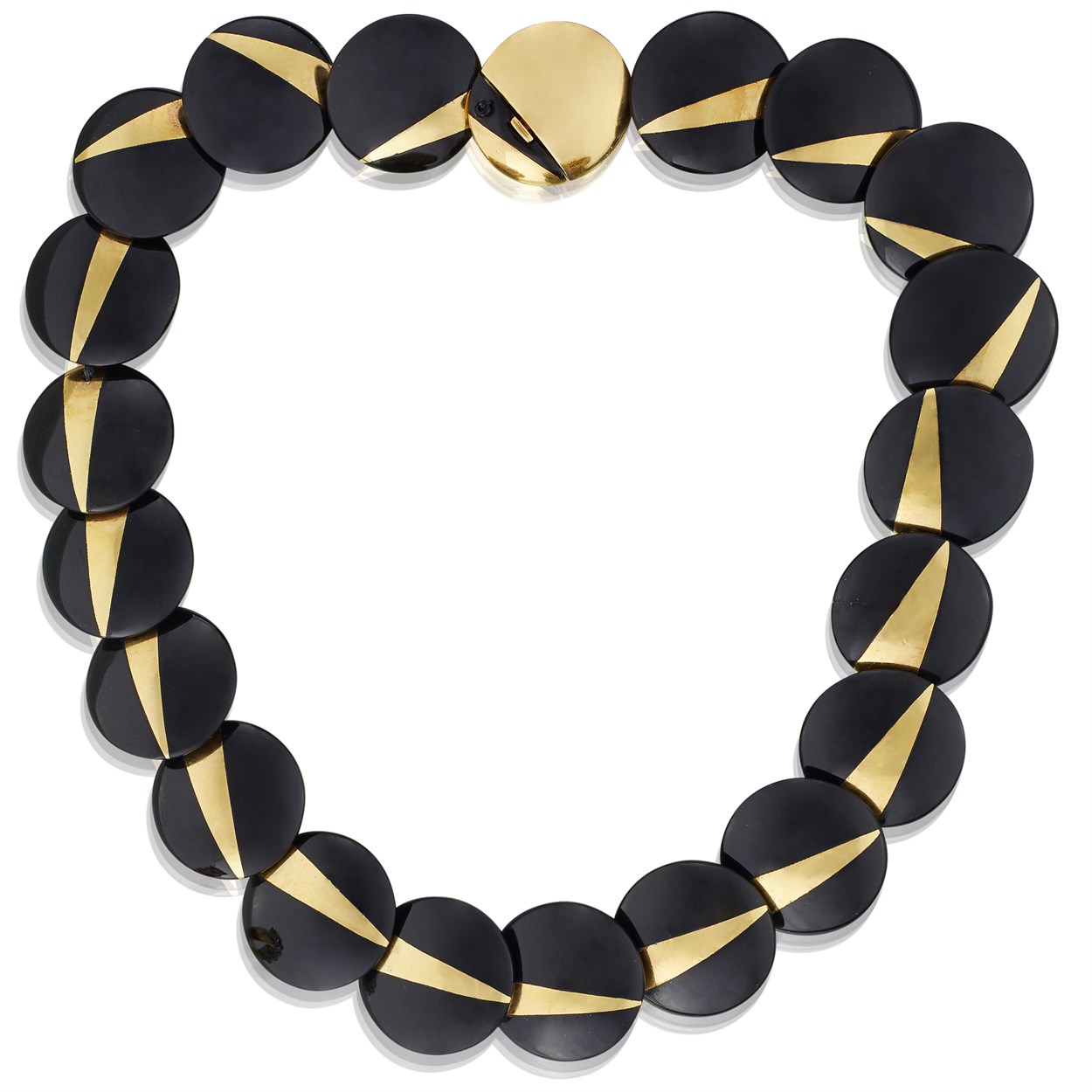 Lot 49 - An onyx and eighteen karat gold necklace, Angela Cummings for Tiffany & Co.
