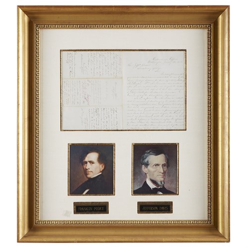 Lot 28 - [Autographs & Manuscripts] P(ierce)., F(ranklin)., and Jefferson Davis