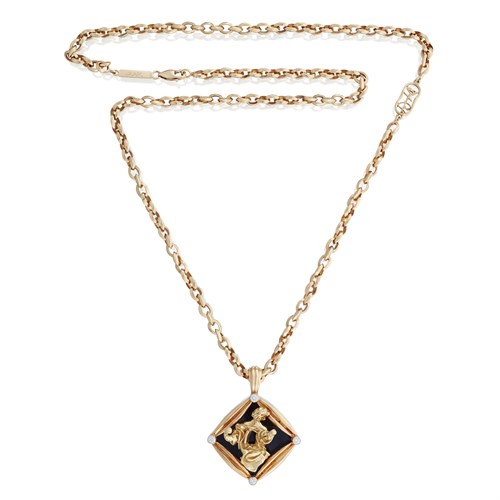 Lot 58 - A Salvador Dali eighteen karat gold pendant necklace