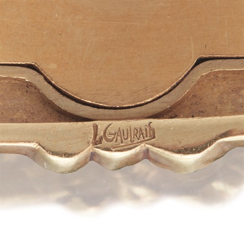 Lot 1 - An antique eighteen karat gold and enamel bracelet, Gautrait