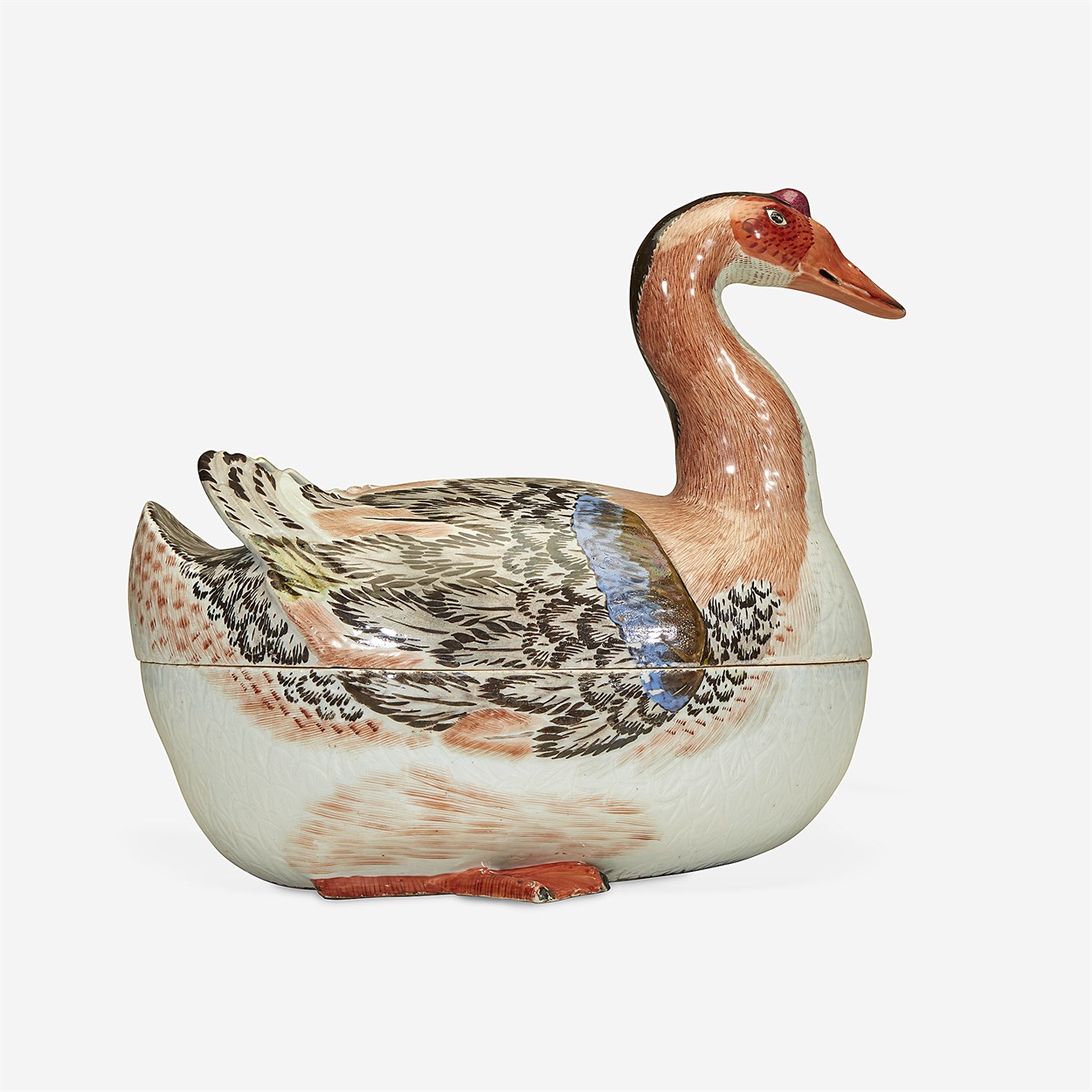 Lot 29 - A rare Chinese export porcelain tureen in the form of a goose