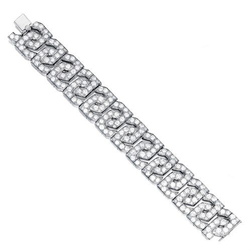 Lot 124 - A diamond and platinum bracelet, Cartier