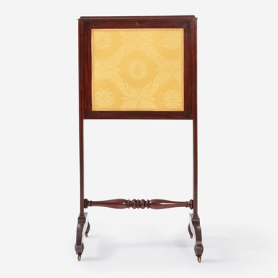 Lot 77 - A Regency Ebony String Inlaid Mahogany Fire Screen Writing Table