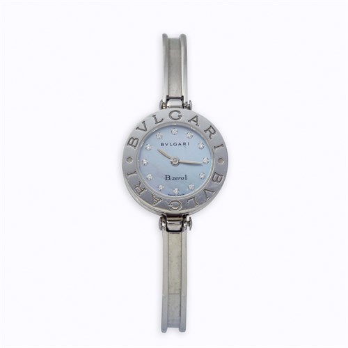 Lot 42 - A stainless steel bangle wristwatch, Bvlgari