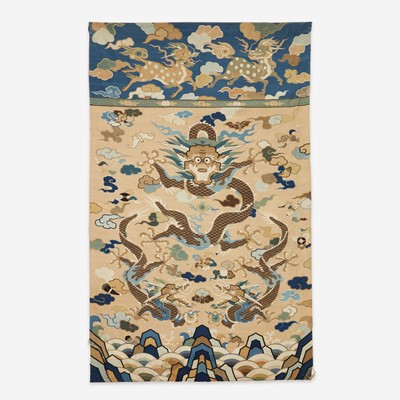Lot 82 - A large kesi tapestry "Dragons" panel