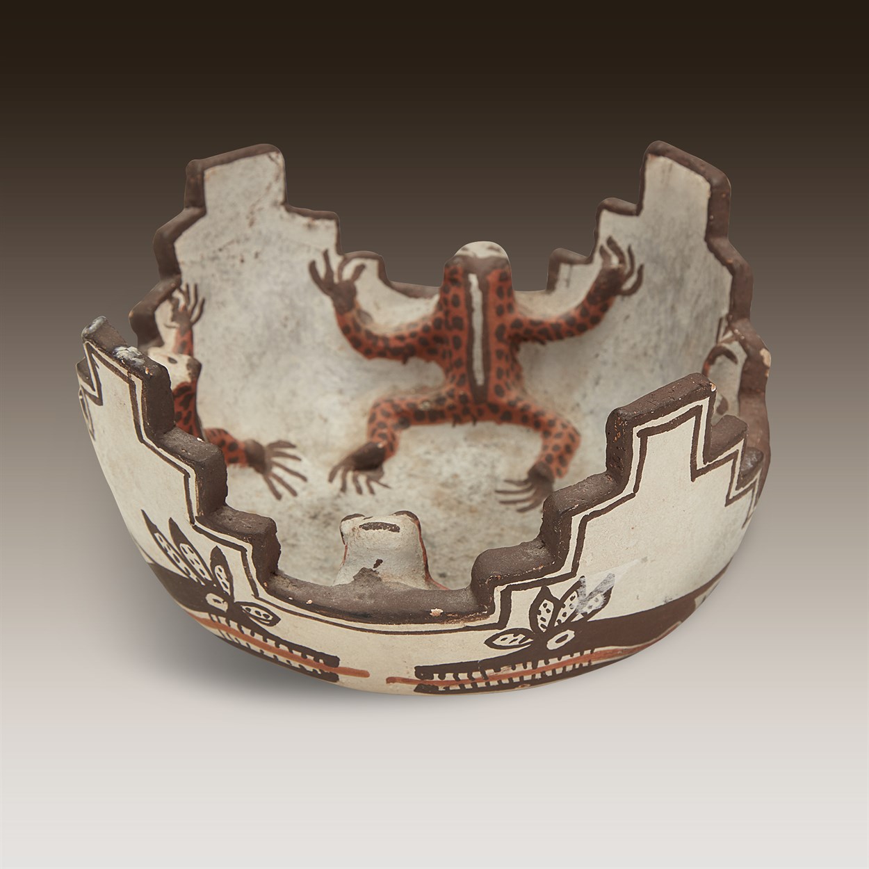 Lot 83 - A Zuni ceremonial polychrome frog bowl