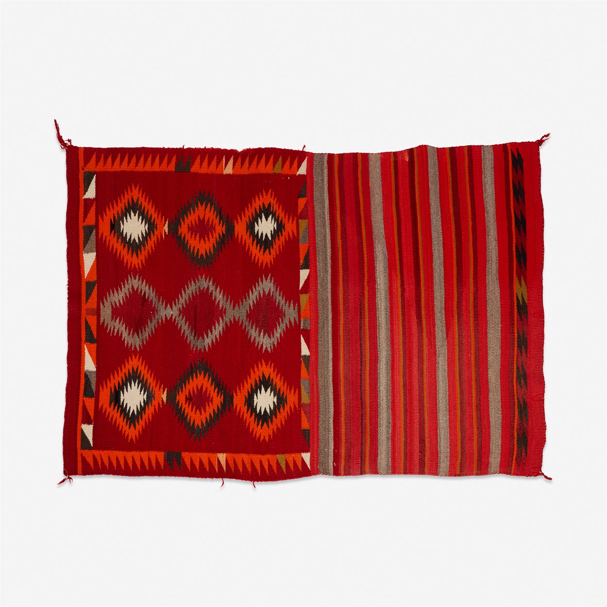 Lot 63 - A Navajo Germantown woven double saddle blanket
