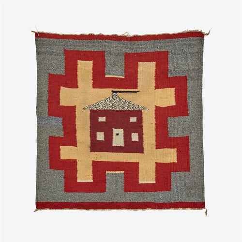 Lot 66 - A Navajo Germantown woven pictorial sampler