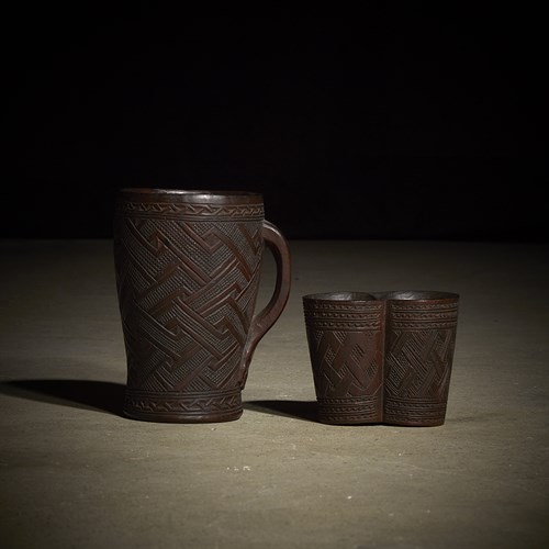 Lot 95 - Two Kuba palm wine cups