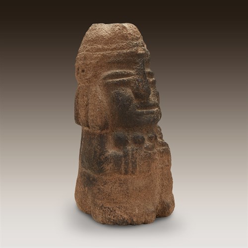 Lot 1 - An Aztec carved basalt figure of the goddess Chicomecoatl