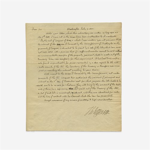 Lot 6 - Thomas Jefferson (1801-09)