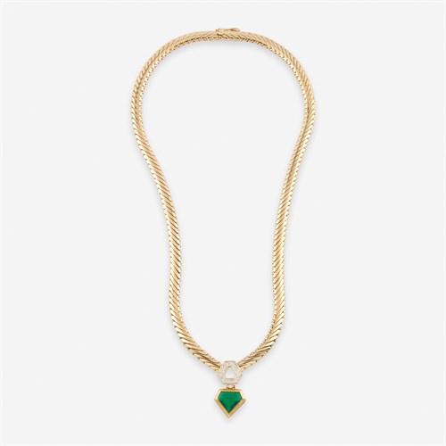 Lot 48 - An eighteen karat gold, emerald, and diamond necklace, Mellerio