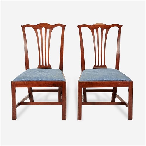 Lot 38 - A pair of Chippendale mahogany side chairs