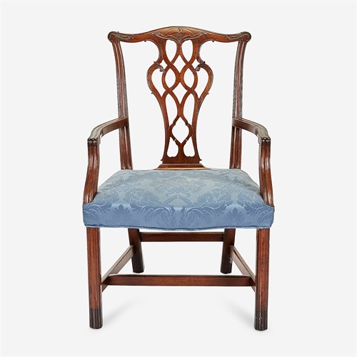 Lot 34 - A Chippendale carved mahogany armchair