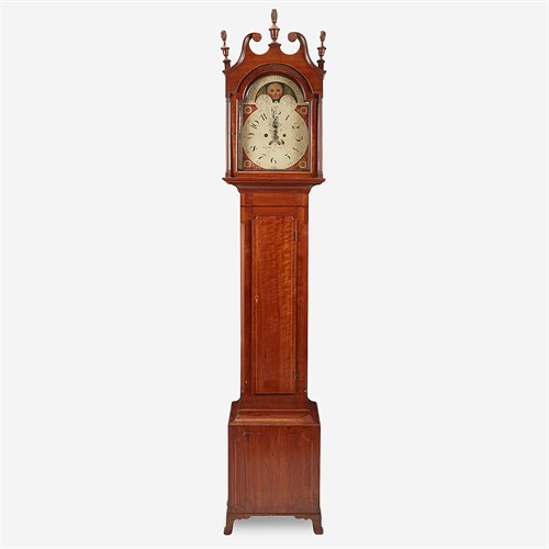 Lot 63 - A Federal inlaid cherrywood tall case clock