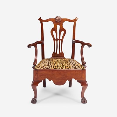 Lot 75 - A Chippendale walnut armchair
