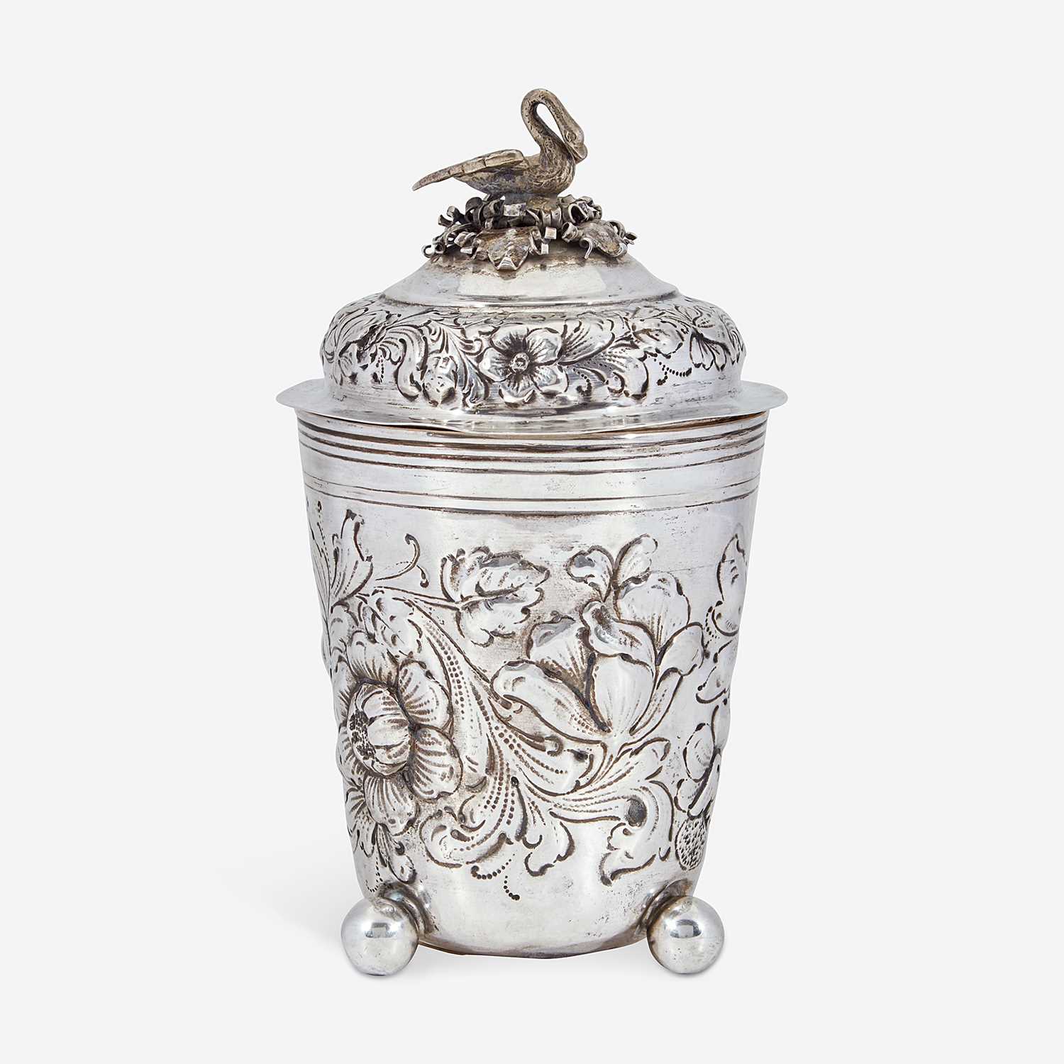 Lot 184 - A German Baroque Silver Covered Cup