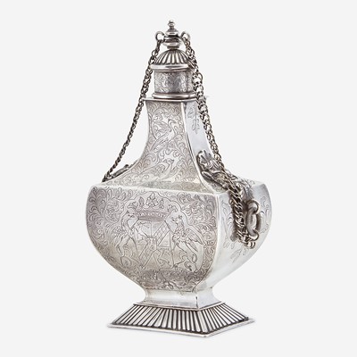 Lot 203 - A Continental Silver Pilgrim Flask