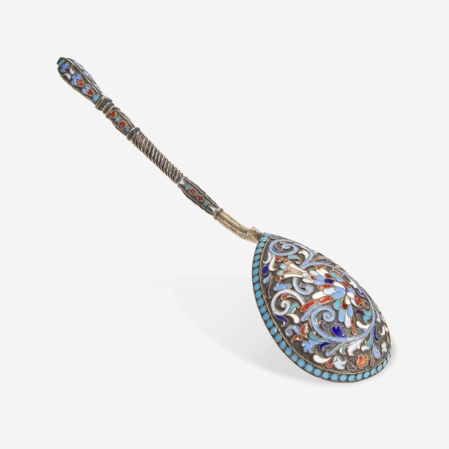 Lot 186 - A Russian Silver Gilt Enamelled Spoon
