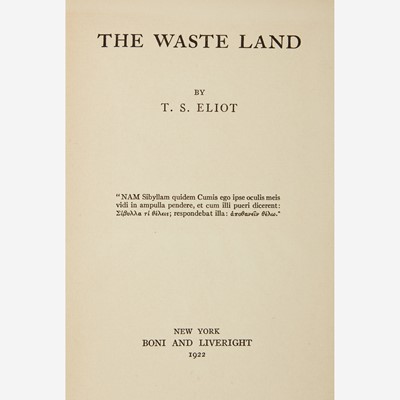 Lot 80 - [Literature] Eliot, T.S.