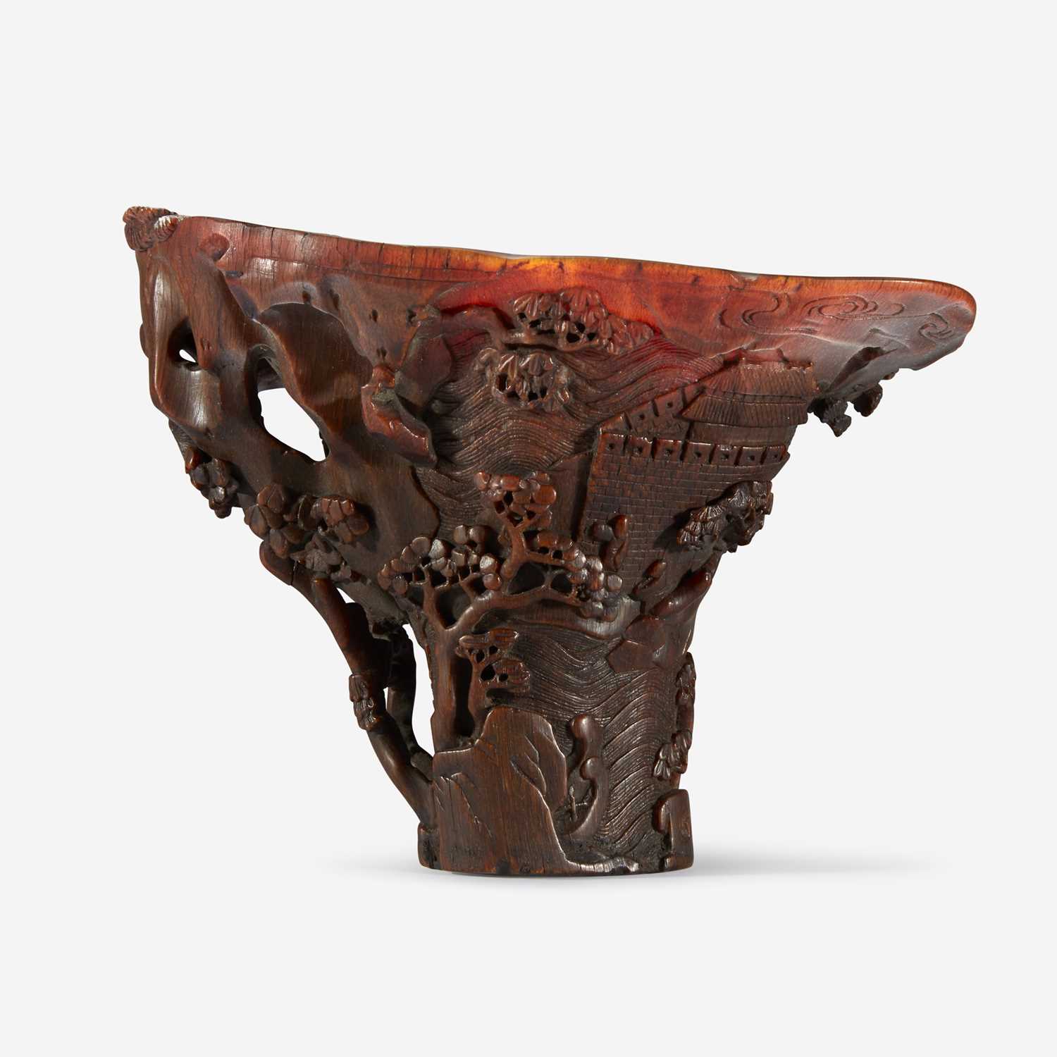 Lot 87 - A Chinese Carved Rhinoceros Horn Libation Cup