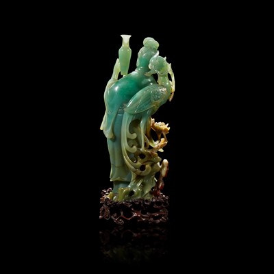Lot 95 - A Chinese carved jadeite meiren