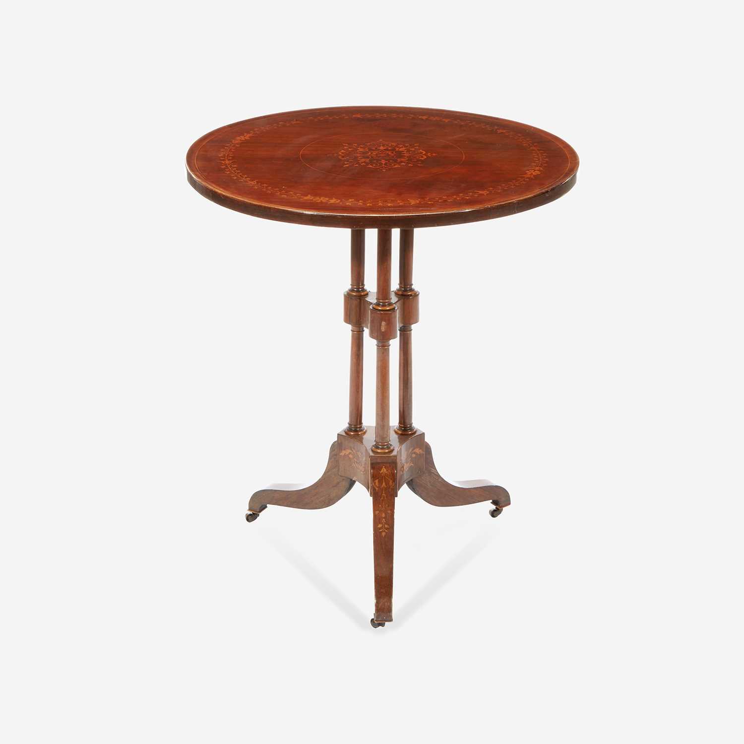 Lot 149 - An Italian Fruitwood Inlaid Rosewood Tilt-Top Occasional Table*