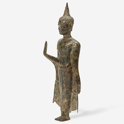 Lot 120 - A Thai gilt bronze standing Buddha