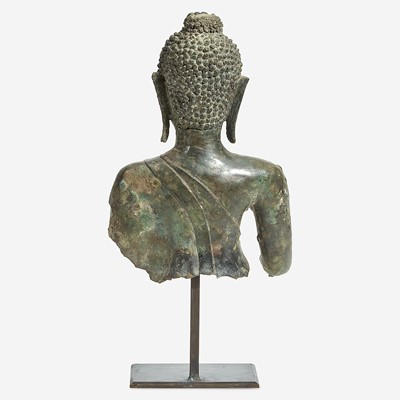 Lot 116 - A Thai bronze head and torso of a Buddha