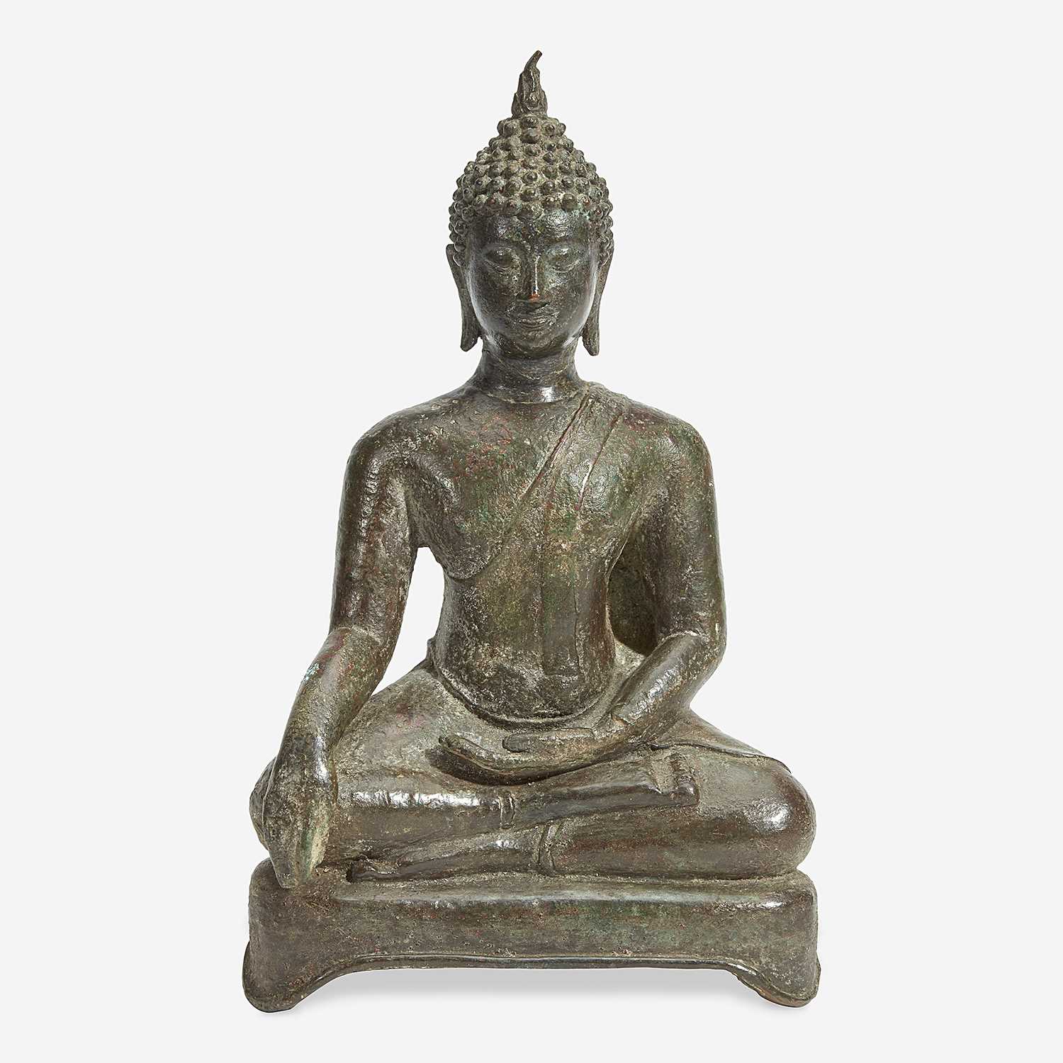 Lot 117 - A Thai bronze seated Buddha