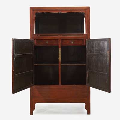 Lot 52 - A Chinese Huanghuali and hardwood display cabinet, Lianggegui