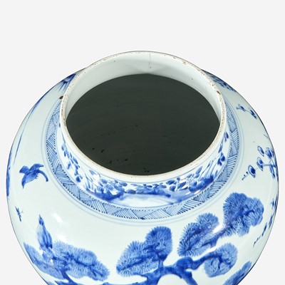 Lot 55 - A Chinese blue and white porcelain large jar & cover