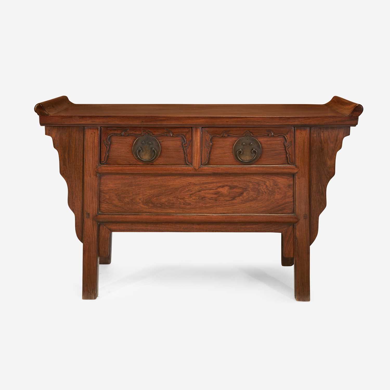 Lot 59 - A Chinese mixed hardwood two-drawer coffer table, Lianerchu
