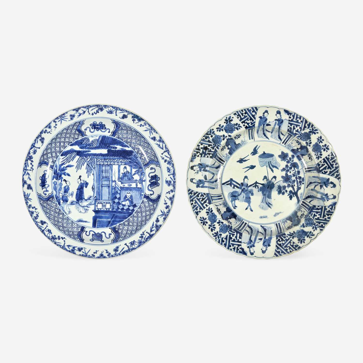 Lot 84 - Two Large Chinese Blue and White Porcelain Dishes