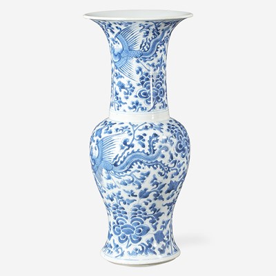 Lot 61 - A Chinese blue and white porcelain “Phoenix-tail” vase