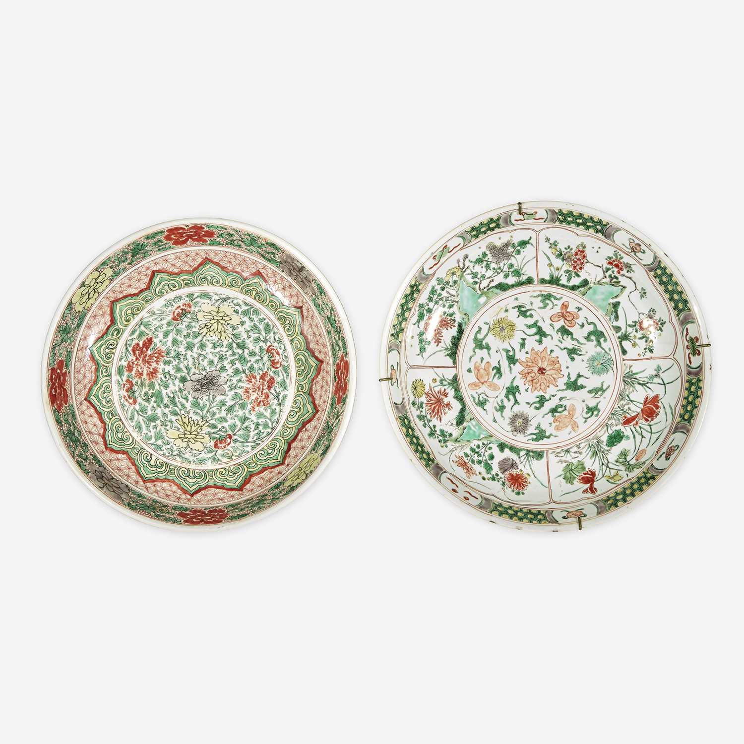 Lot 81 - Two Chinese Famille Verte-Decorated Porcelain Dishes