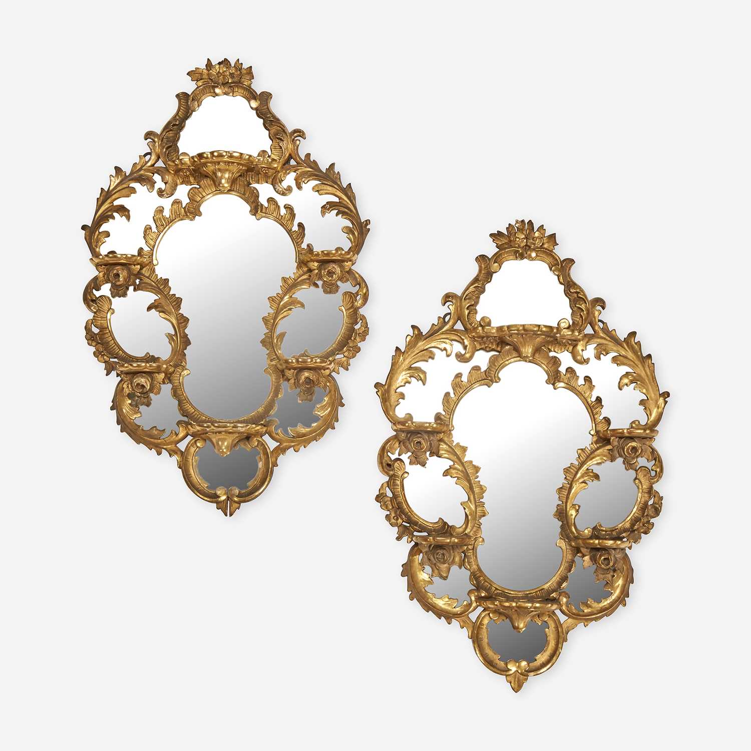 Lot 133 - A Pair of Baroque Style Giltwood Mirrors