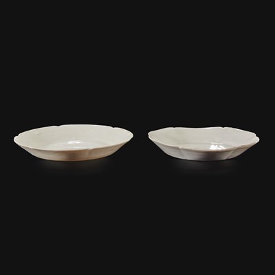 Lot 24 - An associated pair of Chinese whiteware floriform dishes