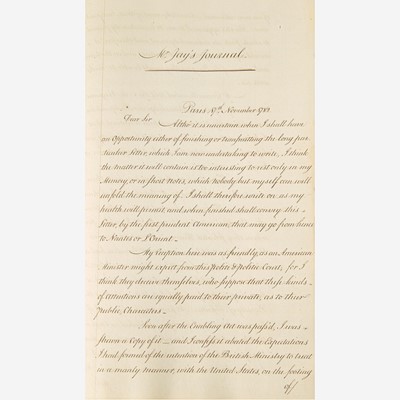 Lot 28 - [Americana] [Treaty of Paris] [Franklin, Benjamin, and John Adams, and John Jay, et al.]