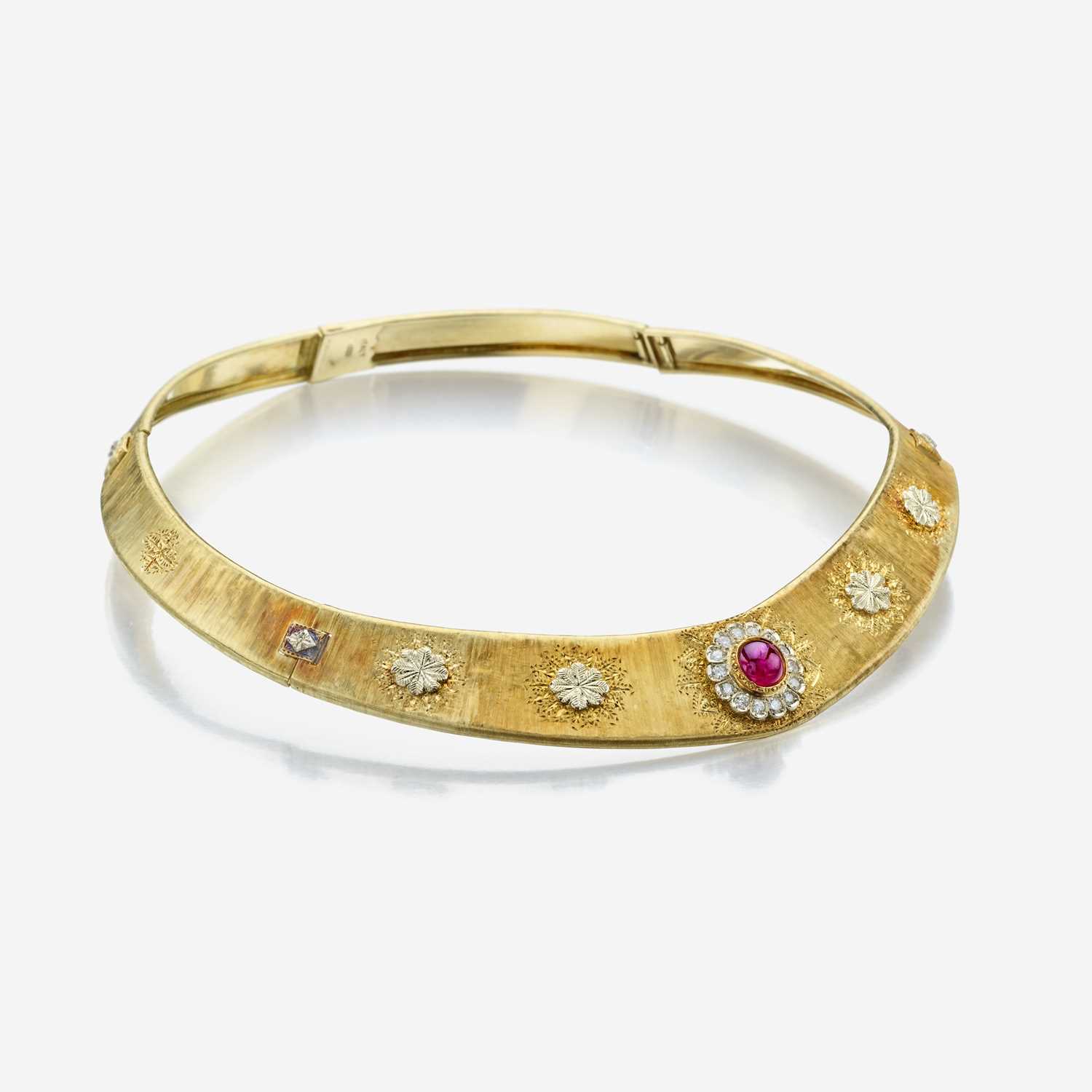 Lot 63 - An eighteen karat gold, ruby, and diamond necklace, Buccellati