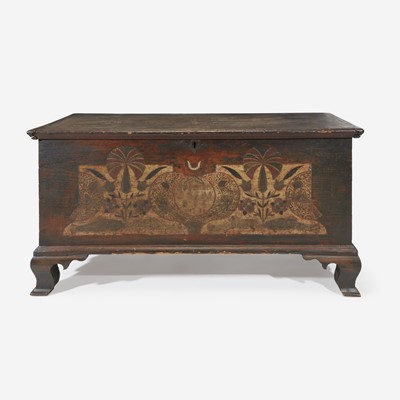 Lot 49 - A Chippendale painted and decorated blanket chest