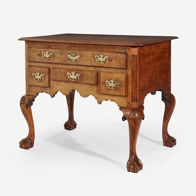 Lot 58 - A Chippendale carved tiger maple dressing table